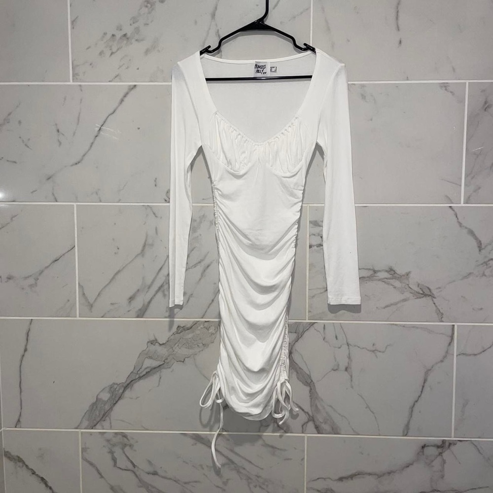 Princess Polly Neive side tie ruched ribbed mini bodycon dress
